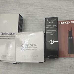 Giorgio Armani Crema Nera and Lip Power Matte supreme reviving cream &